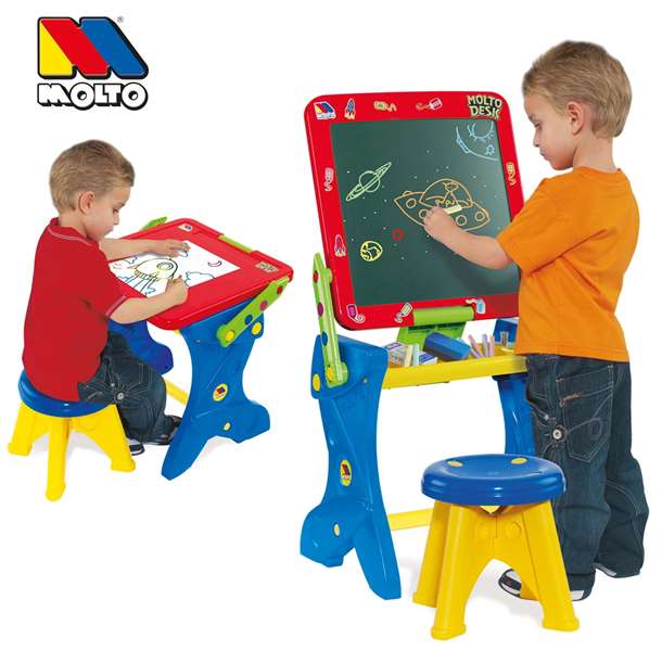 Molto Pupitre tableau noir avec 16 accessoires, 90 cm, en plastique, pour enfants à partir de taao 3 ans