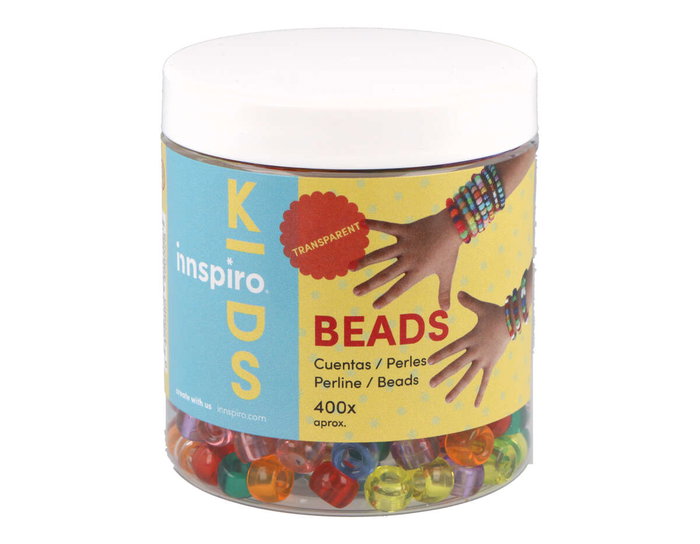 Innspiro Perles en plastique écologique groselle multicolore transparent 9mm