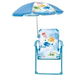 Fun House Chaise Ma Petite Carapace Tortue avec Parasol 65 cm - Mobilier de jardin pour enfant - Jeux Olympiques Paris 2024 - H.53 x L.38,5 x P.37,5 cm