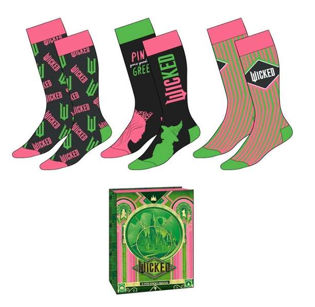 Wicked Pack de 3 paires de chaussettes unisexes - Taille pointure 36-43 - Multicolore Wicked Pack de 3 paires de chaussettes unisexes - Taille pointure 36-43 - Multicolore