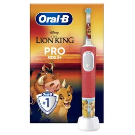 Oral-B Pro Kids 3+ Brosse à dents électrique enfant Disney Le Roi Lion, 1 Brossette Douce, Minuteur, 2 Modes de Brossage - Vitality Pro 3+