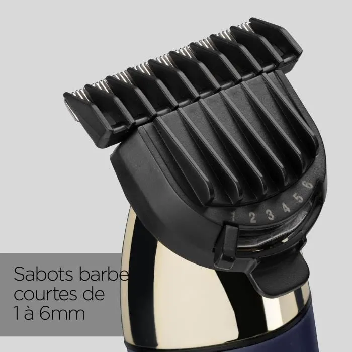 Babyliss T992E Super-X Metal - Tondeuse barbe sans fil - Lames acier japonais - Autonomie 5h - Édition Gold & Navy
