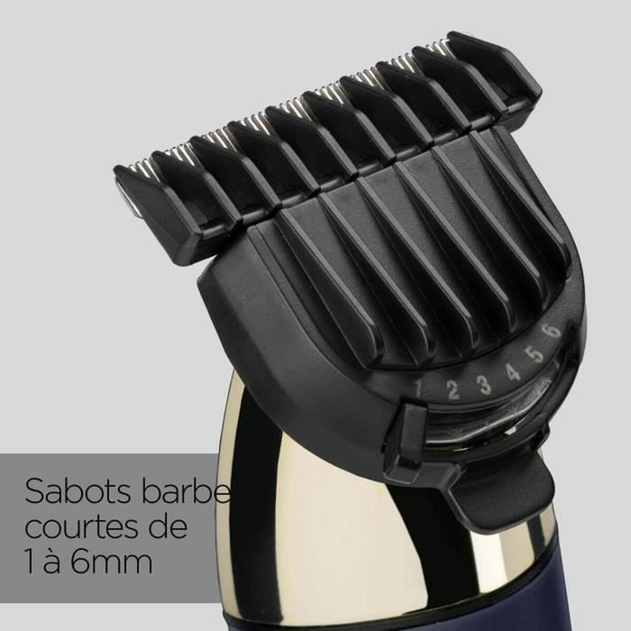 Babyliss T992E Super-X Metal Tondeuse à barbe sans fil, Or et Bleu Marine