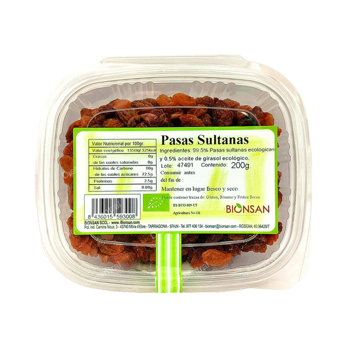 BIONSAN Raisins Sultanas Biologiques 200 g BIONSAN Raisins Sultanas Biologiques 200 g