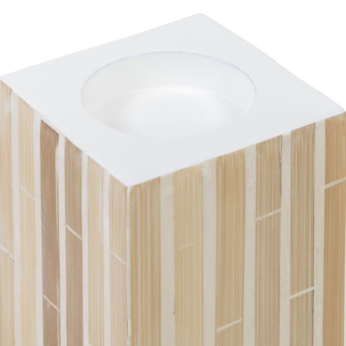 BigBuy Home Bougeoir Beige Bambou et Bois MDF BigBuy Home Bougeoir Beige Bambou et Bois MDF