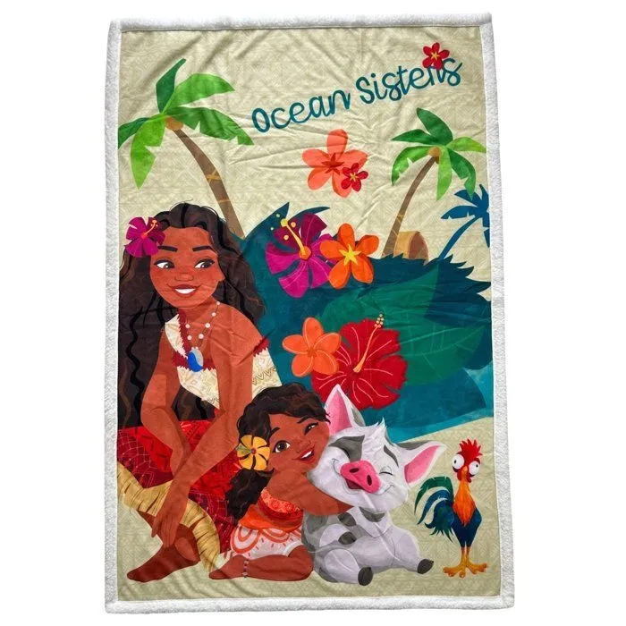 Disney Vaiana Plaid Sherpa - Soeurs de l'océan - 100 x 150 cm