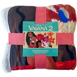 Disney Vaiana Plaid Sherpa - Soeurs de l'océan - 100 x 150 cm