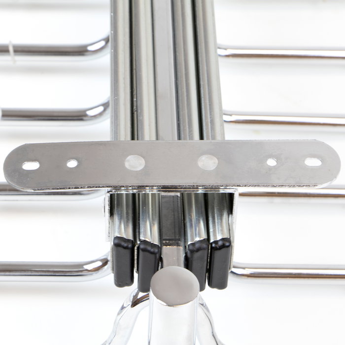 Emuca Porte-pantalons double amovible Self pour armoire., Chromé, Acier et Plastique.