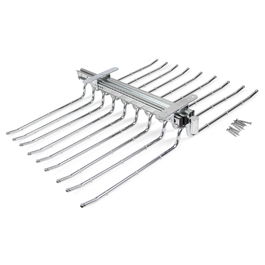 Emuca Porte-pantalons double amovible Self pour armoire., Chromé, Acier et Plastique.