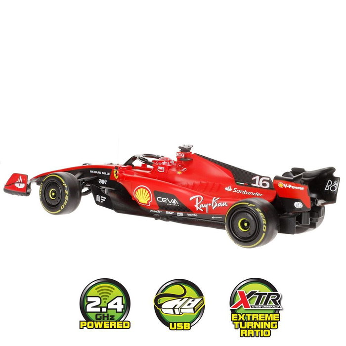 Maisto - Ferrari F1 Charles Leclerc - Voiture télécommandée - 6 fonctions - Échelle 1/24 - Avec chargeur USB - Jouet enfant +8 ans Maisto - Ferrari F1 Charles Leclerc - Voiture télécommandée - 6 fonctions - Échelle 1/24 - Avec chargeur USB - Jouet enfant +8 ans