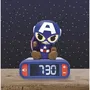 Lexibook - Réveil Veilleuse Digital Captain America 3D Lumineux et Sonore pour Enfant avec 6 Sonneries, Écran LCD Rétroéclairé et Fonction Snooze