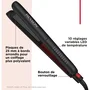 Revlon RVST2211P Lisseur Smoothstay à huile de coco - 25mm, bords biseautés, arrêt automatique, pochette de voyage incluse - Noir