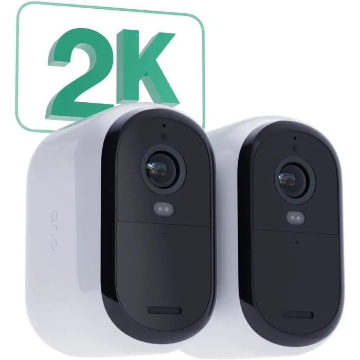 Arlo Essential2 XL 2K - Pack de 2 Caméras de Sécurité Extérieur sans Fil - Vision Nocturne et Autonomie Prolongée Arlo Essential2 XL 2K - Pack de 2 Caméras de Sécurité Extérieur sans Fil - Vision Nocturne et Autonomie Prolongée