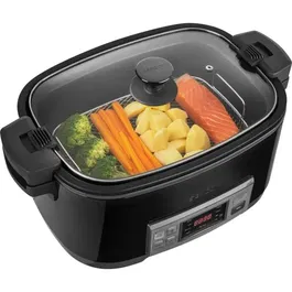 Sencor - SPR-5508BK - Mijoteuse automatique 6 L, 1350 W, Noir - Revêtement antiadhésif sans PFOA, 5 réglages de brunissage, 4 fonctions de cuisson