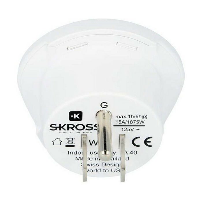 Adaptateur de courant Skross 1.500221-E États-Unis International Adaptateur de courant Skross 1.500221-E États-Unis International