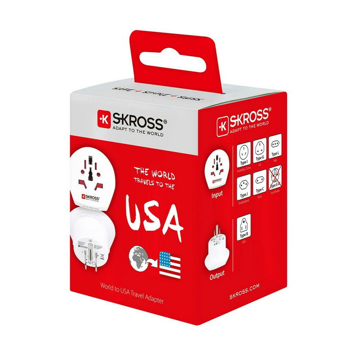 Adaptateur de courant Skross 1.500221-E États-Unis International Adaptateur de courant Skross 1.500221-E États-Unis International