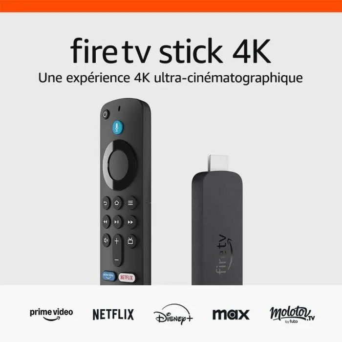 Amazon Fire TV Stick 4K Gen. 3 (B0CJKTWTVT) - Lecteur Multimédia Streaming avec Alexa - Noir Amazon Fire TV Stick 4K Gen. 3 (B0CJKTWTVT) - Lecteur Multimédia Streaming avec Alexa - Noir
