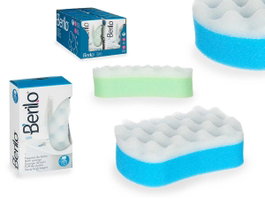 BERILO Assortiment d'éponges exfoliantes double couche, 14 pièces