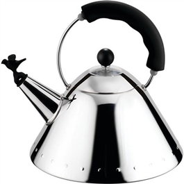 Alessi 9093B Bouilloire électrique avec sifflet oiseau, acier inoxydable 18/10, design Michael Graves