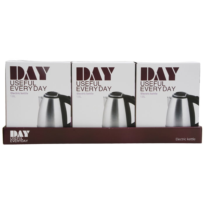 Day Bouilloire électrique 1,8 L 1500 W en acier inoxydable Day Bouilloire électrique 1,8 L 1500 W en acier inoxydable