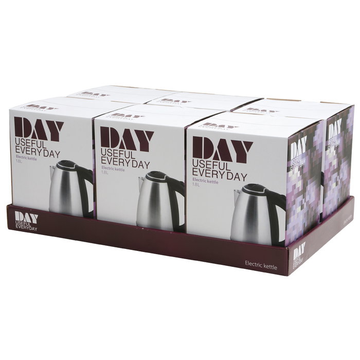 Day Bouilloire électrique 1,8 L 1500 W en acier inoxydable Day Bouilloire électrique 1,8 L 1500 W en acier inoxydable