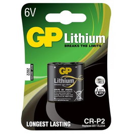 GP Pile Lithium CR-P2 Lot de 1, Haute Performance, Longue Durée de Conservation 10 Ans pour Appareils Modernes et Appareils Photo