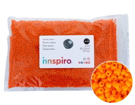 Innspiro Perles de rocaille en verre rond opaque orange 2,3 mm 500 g
