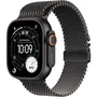 Apple Watch Ultra 3 GPS + Cellular 49mm Boîtier et Bracelet en Titane Noir Milanese Loop - Taille Small