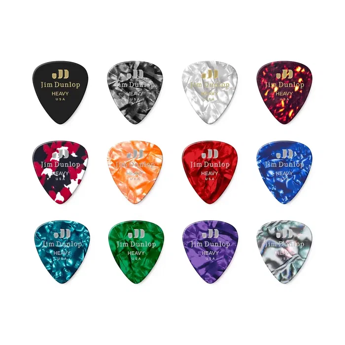 Dunlop Pack de 12 médiators Celluloid Heavy