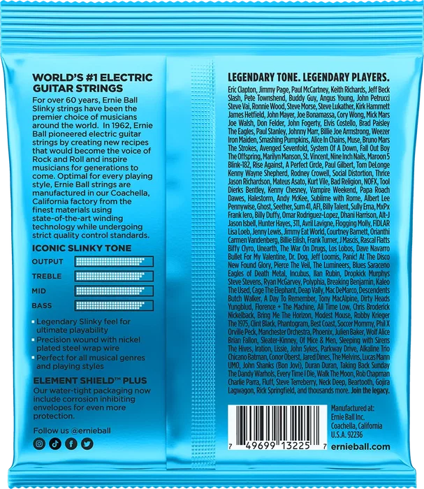 ERNIEBALL Extra Slinky 8-38 Tripack (3) Cordes pour Guitare Électrique, Calibres .008-.038