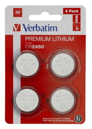 Verbatim CR2450 Pile bouton au lithium 3V (Pack de 4)