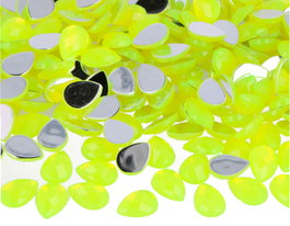 Innspiro Gemas decorativas acrílicas gota amarillo fluor 10x14mm, 1000u.