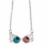 THE CARAT SHOP Colgante Gafas Luna Lovegood Harry Potter - Collier Pendentif à Lunettes en Alliage de Zinc avec Cristaux Bleus et Roses