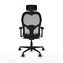 Piqueras y Crespo Chaise de Bureau avec Appui-tête Jorquera 3D036N2 Marron Gris