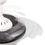 Ventilateur de Plafond LED Blanc/Haya 45W 4400LM CCT, Moteur DC Ultra Silencieux, Fonction Été/Hiver, avec Télécommande et Pales Rétractables