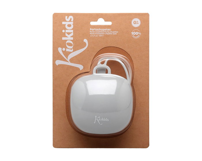 KioKids Porte-tétine en Silicone Gris, pour Enfant dès 0 mois, Capacité 1 pièce, Lave-vaisselle, Stérilisateur