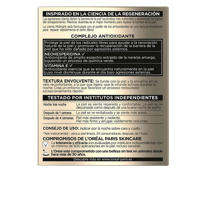 L'Oréal Paris Crème de nuit Age Perfect Cellular Renaissance Peaux Matures Régénérante et Réparatrice 50 ml