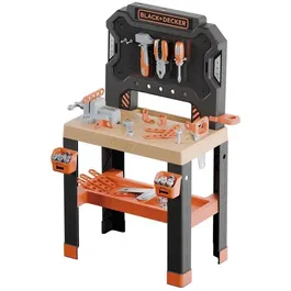 Smoby Etabli Bricolo Black+Decker Jouet d'Imitation - Banc de Travail Enfant avec 78 Accessoires et 7 Outils (Marteau, Scie, Tournevis) - Matière Recyclée - A partir de 3 ans
