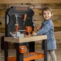 Smoby Etabli Bricolo Black+Decker Jouet d'Imitation - Banc de Travail Enfant avec 78 Accessoires et 7 Outils (Marteau, Scie, Tournevis) - Matière Recyclée - A partir de 3 ans