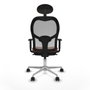 Piqueras y Crespo Chaise de Bureau avec Appui-tête 1D086N1 Marron Gris