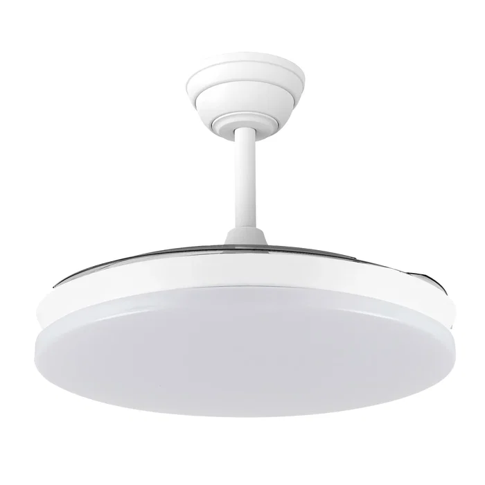 Marele Ventilateur de Plafond avec LED 48W DC, 3 Pales, Fonction Été/Hiver, Télécommande et Minuterie, 5040lm, 3500-6500K, Blanc