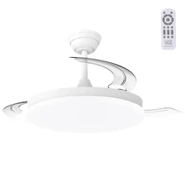 Marele Ventilateur de Plafond avec LED 48W DC, 3 Pales, Fonction Été/Hiver, Télécommande et Minuterie, 5040lm, 3500-6500K, Blanc