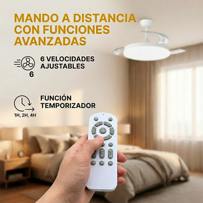 Marele Ventilateur de Plafond avec LED 48W DC, 3 Pales, Fonction Été/Hiver, Télécommande et Minuterie, 5040lm, 3500-6500K, Blanc