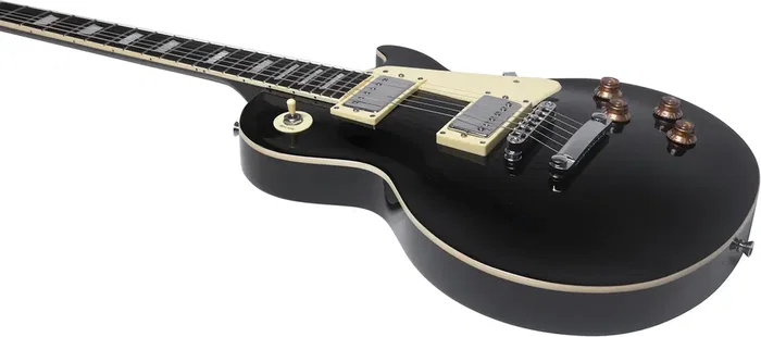 EKO Guitare Électrique LS300 Type Les Paul - Noire, 6 Cordes, Humbuckers, Laurel