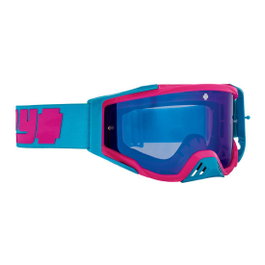 SPY Lunettes de moto Foundation Plus Reverb Blue - Bleu/Smoke Light Blue Mirror & Clear