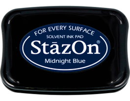 Tsukineko STAZON Almohadilla d'encre bleu nuit pour verre et plastique