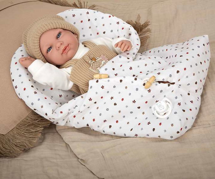 Muñecas Arias Elegance Cris - Poupée poids avec sac de couchage de 40 cm, beige, pour enfants à partir de 3 ans Muñecas Arias Elegance Cris - Poupée poids avec sac de couchage de 40 cm, beige, pour enfants à partir de 3 ans