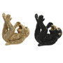 Home ESPRIT Figurine Décorative Singe Noir Doré (2 Unités) Dimensions 24,5 x 15 x 22,5 cm