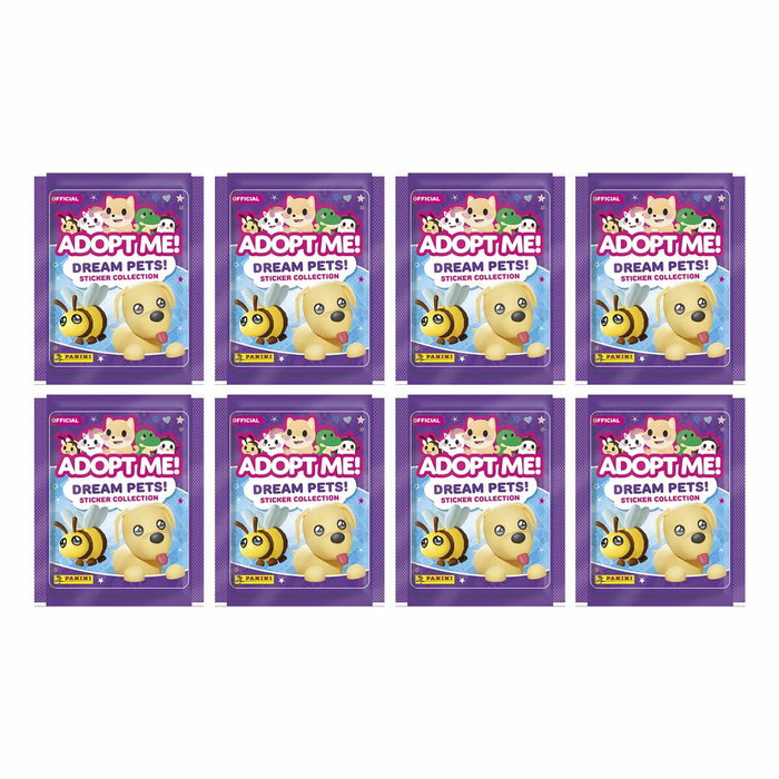 Panini Stickers Adopt Me! Roblox Blister 6 pochettes et 1 carte édition limitée