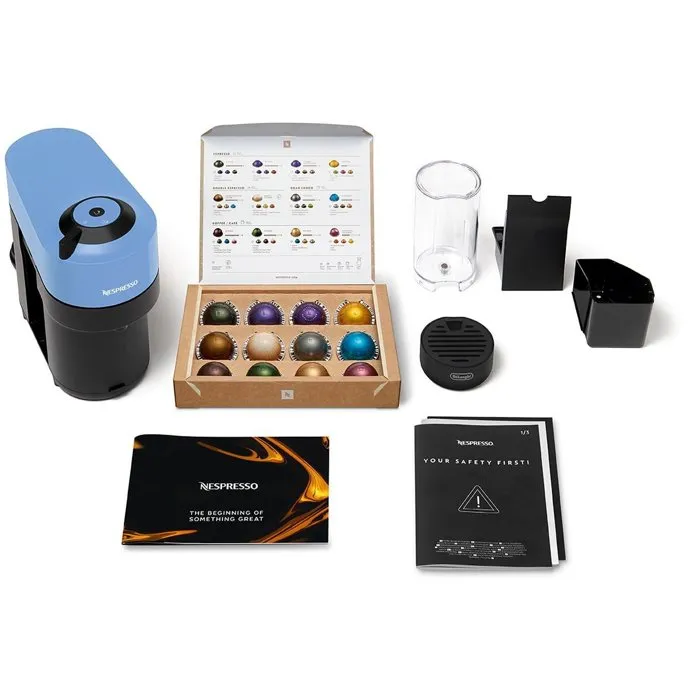 Nespresso ENV90.A Machine à café automatique Vertuo Pop avec technologie Centrifusion, bleu, 5 tailles de tasse, 7 capsules incluses Nespresso ENV90.A Machine à café automatique Vertuo Pop avec technologie Centrifusion, bleu, 5 tailles de tasse, 7 capsules incluses
